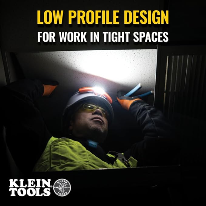 Klein Tools KHH56308 Rechargeable LED Wide-Beam Headlamp for Klein Tools Hard Hats, 770 Lumens, for Work, Battery and Mount Included
