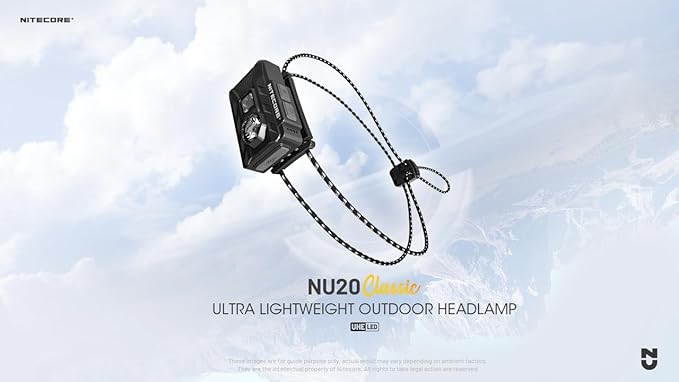 Nitecore NU20 Classic Ultralight Headlamp, 360 Lumen USB-C Rechargeable Lightweight for Backpacking, Camping, Running with Auxilary White and Red Light