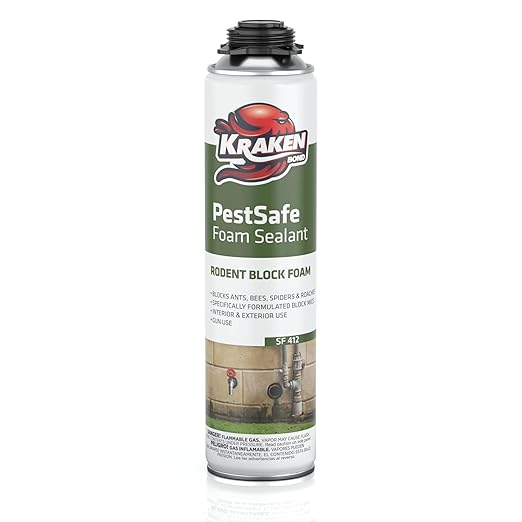 Kraken Bond Expanding Spray Foam Sealant - (1x24oz) Polyurethane Foam Sealant for Gaps & Cracks with, Paintable Foam Filler for Wall Holes, Gun Use | Gun&Cleaner NOT Included - Pestblock -1 Pack