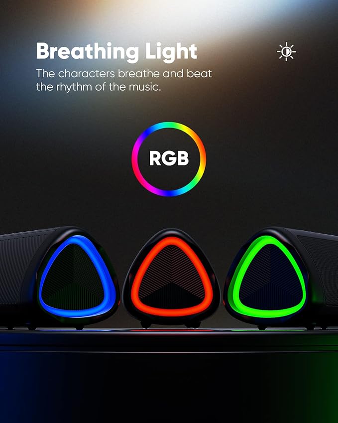 Bluetooth Speaker with HD Sound, Portable Wireless, IPX5 Waterproof, Up to 20H Playtime, TWS Pairing, BT5.3, for Home/Party/Outdoor/Beach, Stocking Stuffers, White Elephant Gifts for Adults (Black)