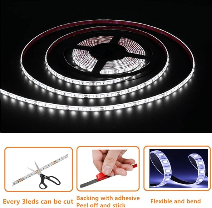 LED Boat Strip Lights, 32.8FT Marine Pontoon Led Lights, Waterproof Boats Interior Light, Under Gunnel Light, Boats Deck Lighting, Night Fishing Lighting for Pontoon Bass Fishing Yacht Kayak (White)