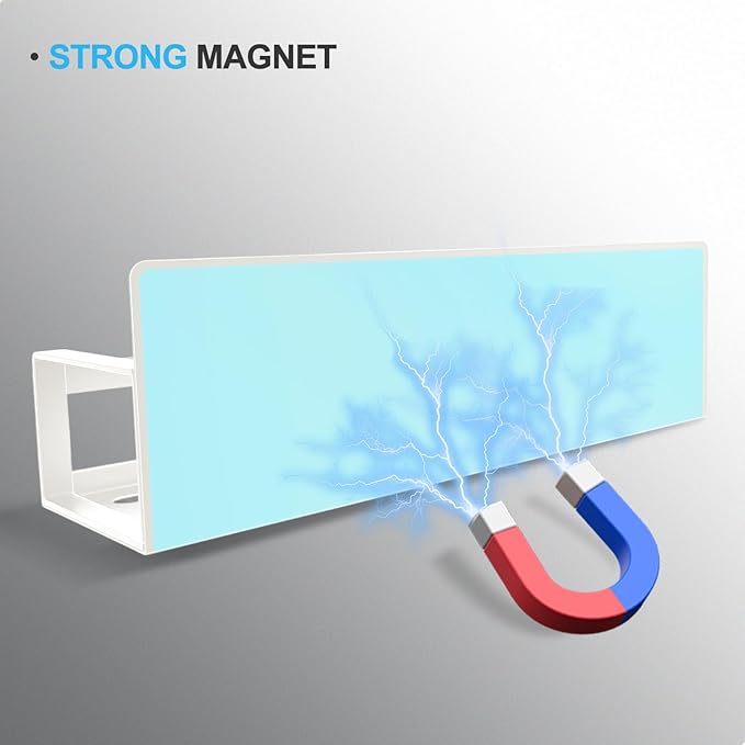 Magnetic Spice Rack for Refrigerator, 4-Pack Metal Seasoning Organizer for Kitchen Storage Organization, Space Saving Magnetic Shelf for Fridge, Pantry, Laundry Room, White