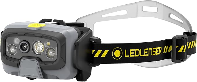 Ledlenser HF8R Work Hands Free, Rechargeable Headlamp, Dust and Water Resistant, 1600 Lumens, Yellow