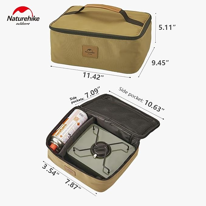 Naturehike Lightweight Cassette Camping Storage Bag, Portable Camping Cookware Organizer, Large Capacity Camp Stove Storage Bags For Outdoor