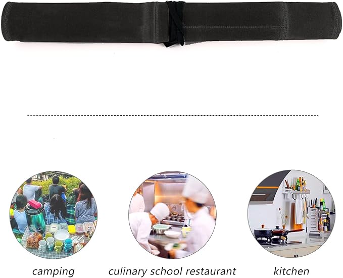 Khaki Chef’s Knife Roll Case, Waxed Canvas Cutlery Knives Holders Protectors, Home Kitchen Cooking Tools And Utensils Wrap Bag Wallet, Multi-Purpose Brush Roll Bag, Travel Tool Roll Pouch