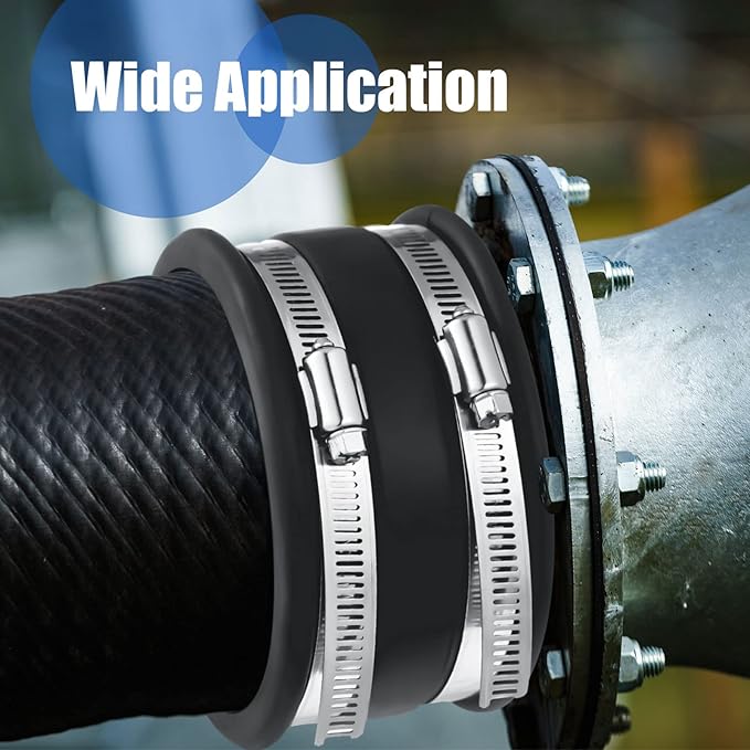Minatee Dust Control Flex Cuffs with Stainless Steel Hose Clamps, Flexible PVC Coupling for Plastic and Copper Plumbing Connections, Connector Ports Dust Collection Fittings(4 Inch, 9 Pcs)