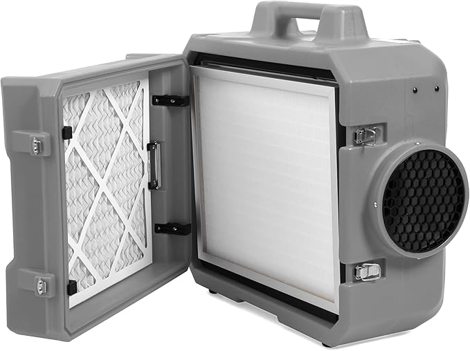 MOUNTO HEPA500 Commercial 500cfm Air Purifier Hepa Air Scrubber Negative Air Machine Roto-Molded (Grey)