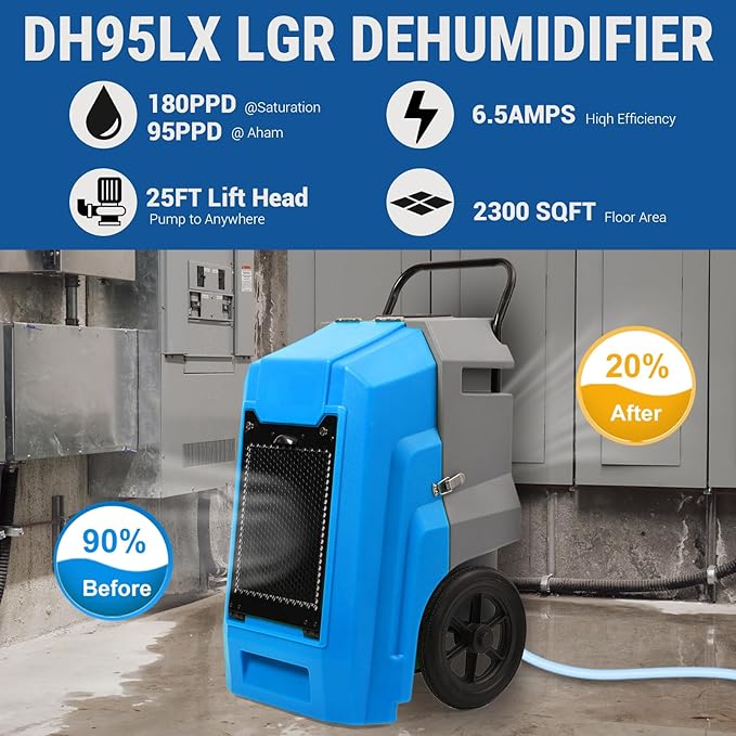 MOUNTO Water Damage Restoration Combo Package Deals (6xAir Mover, 1X Air Scrubber, 1X LGR Dehumidifiers)