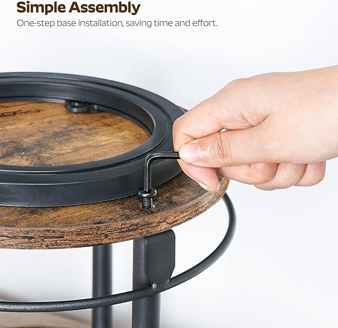 Lazy Susan Organizer, Rotating Spice Rack, 2 Tier Spice Turntable Organizer, Industrial Turntable Spice Holder, for Kitchen Countertop and Cabinet, Compact and Versatile, Rustic Brown SR22BR