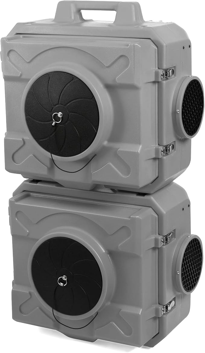 MOUNTO HEPA500 Commercial 500cfm Air Purifier Hepa Air Scrubber Negative Air Machine Roto-Molded (Grey)