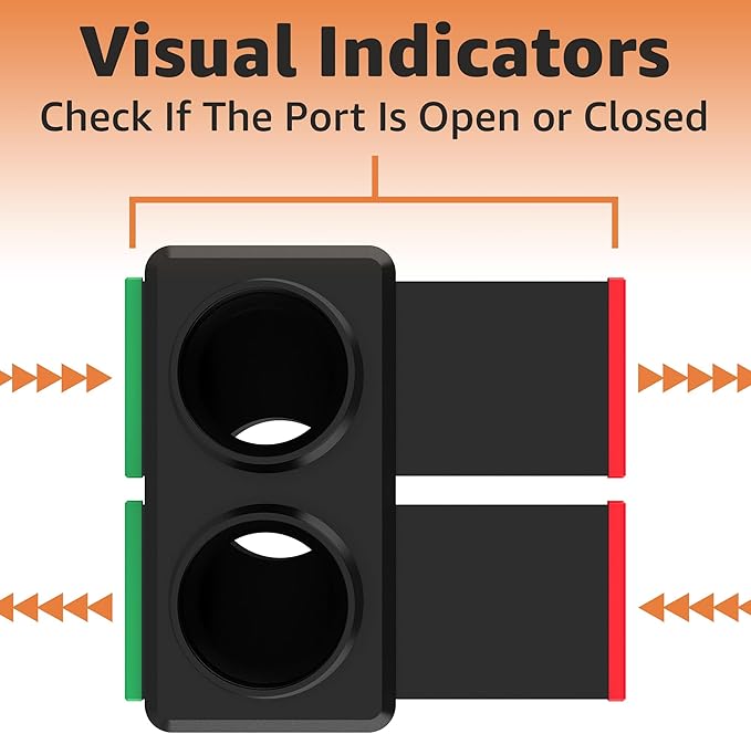 Jmoe USA 2.5 Inch Shop Vac Y Connector Splitter With Individual Blast Gates | Dust Collection Hose Splitter | Fits Ridgid, Craftsman, and Most Wet Dry Vacuums