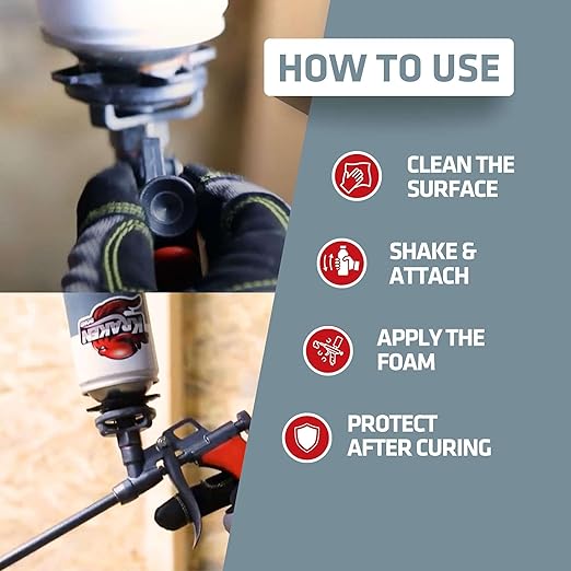 KRAKEN BOND Drywall & Panel Adhesive Foam - (1x24oz) Heavy-Duty, Fast-Curing Construction Adhesive for Concrete, Wood, and Heat Insulation Applications - 1 Pack