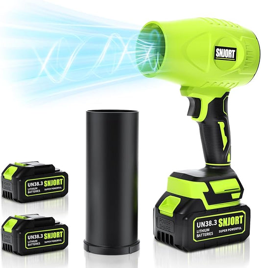 Leaf Blower Cordless with Battery and Charger,500,000 RPM,Extended Nozzle,Lightweight Handheld Design,Blower for Patio Cleaning,car Blowing Water,Blowing Leaves and Dust (Grass Green)