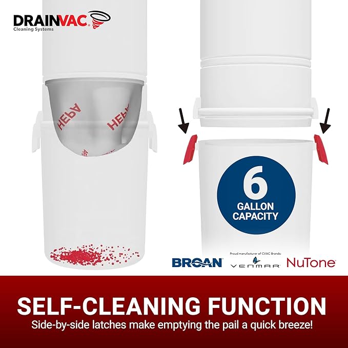 Broan-nutone 700 Air watts Central Vacuum System and Deluxe Multi-Surface Tool Set for Cleaning Floors, Anti-Vibration, Powerful Suction