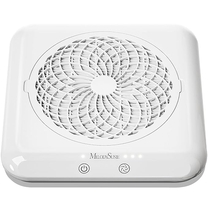 MelodySusie Nail Dust Collector,SproF Professional 4500 RPM Nail Vacuum Fan Vent Dust Collector with 3 Suction,Touch Control,Powerful Suction Nail Tech Tools Manicure Accessories for Nail Salon,Home