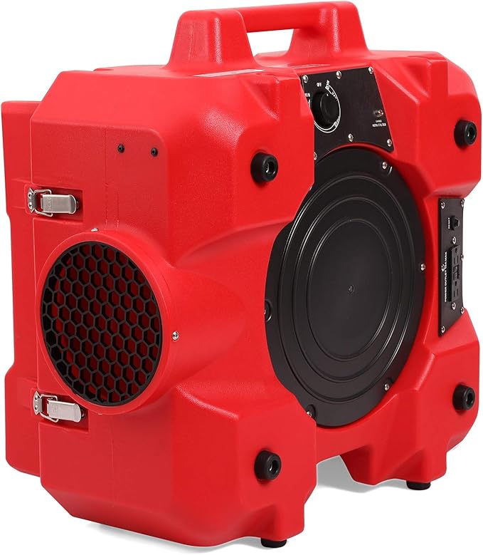 MOUNTO HEPA500 Commercial 500cfm Air Purifier Hepa Air Scrubber Negative Air Machine Roto-Molded (Red)