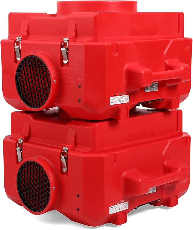 MOUNTO HEPA500 Commercial 500cfm Air Purifier Hepa Air Scrubber Negative Air Machine Roto-Molded (Red)