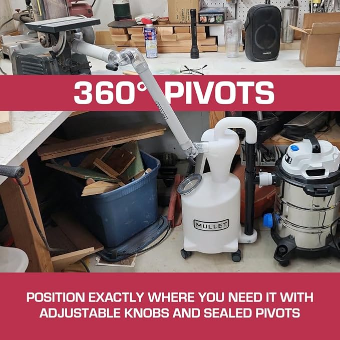 Mullet ThirdHand Dust Collection Boom Arm (Boom Arm + Cyclone)