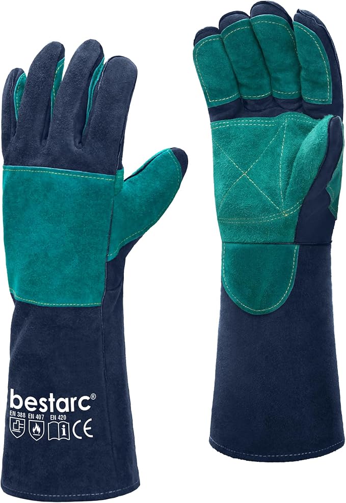 Leather Forge MIG Welding Gloves, 932℉ Heat Resistant Welding Gloves with Kevlar Stitching for MIG, TIG, Stick, Forge