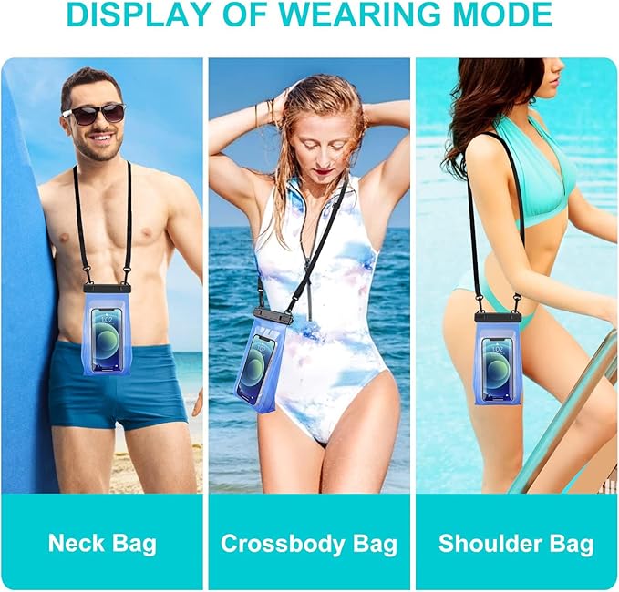 Large Capacity Waterproof Phone Pouch Floating, Waterproof Bag Case for iPhone 15 14 Pro Max 13 12 11 X XR 8 Plus Samsung Up to 6.9'', IPX8 Water Proof Phone Dry Bag for Swimming Kayaking, 1Pack