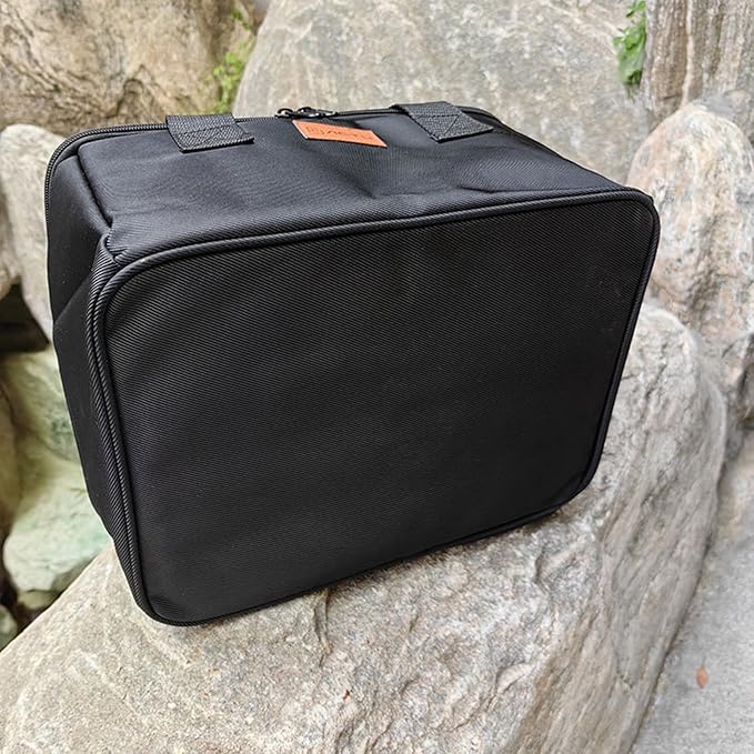 Muloo Portable Camping Cookware - Outdoor Carrying Picnic Tableware Organizers - Gas-Tank Oxford-Cloth Storage Bag - Easy to Use - Black