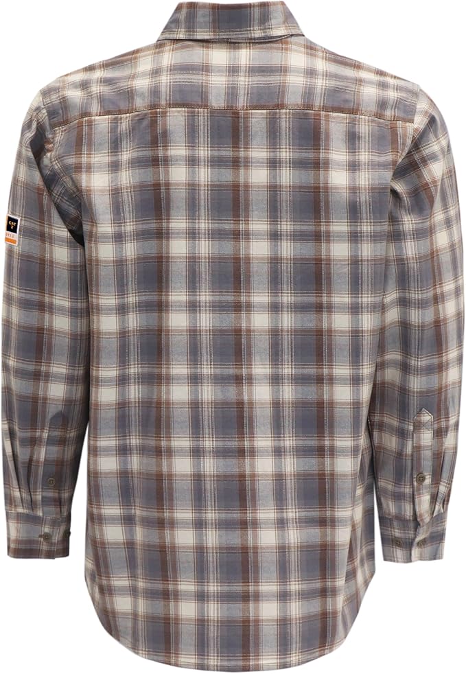 KONRECO FR Shirts for Men Fire Resistant Button Down Work Shirt 100% Cotton 6.5oz Lightweight Welding Shirts