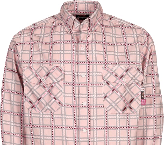 KONRECO FR Shirts for Men Fire Resistant Button Down Work Shirt 100% Cotton 6.5oz Lightweight Welding Shirts