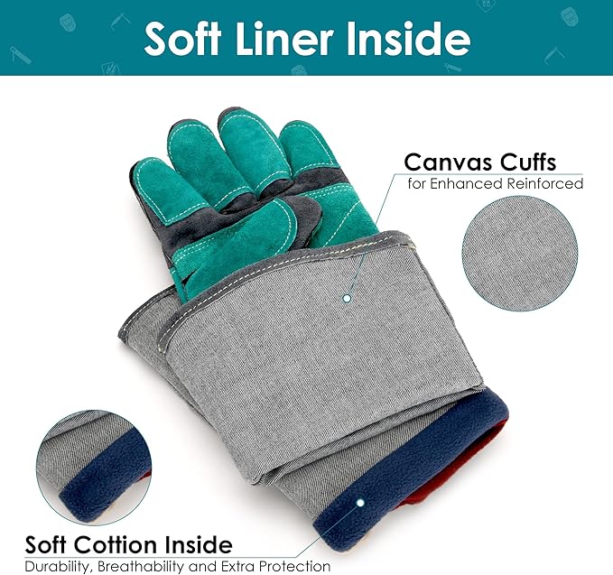 Leather Forge MIG Welding Gloves, 932℉ Heat Resistant Welding Gloves with Kevlar Stitching for MIG, TIG, Stick, Forge