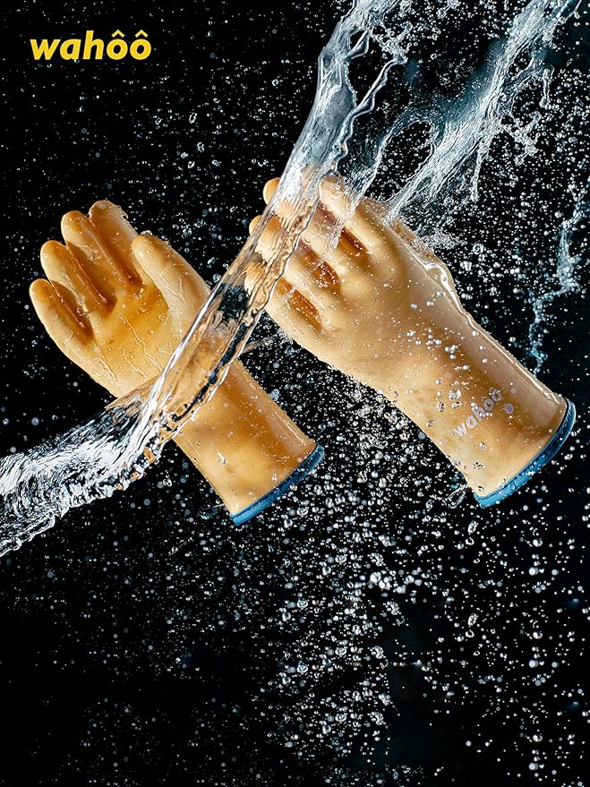 LANON Protection wahoo Liquid Silicone Smoker Oven Gloves, Food-Contact Grade, Heat Resistant Gloves for Cooking, Grilling, Baking, Yellow, XL/10