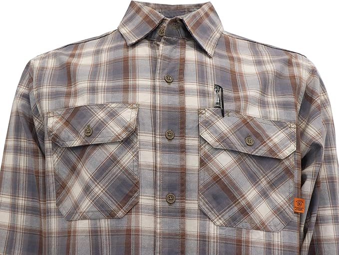 KONRECO FR Shirts for Men Fire Resistant Button Down Work Shirt 100% Cotton 6.5oz Lightweight Welding Shirts