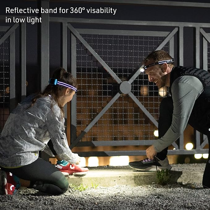 Ledlenser NEO5R LED headlamp Jogging, 600 lumens, Running lamp, Rechargeable, red Rear Light, Reflective Headband, Chest Strap, lamp Head swivelling (White)