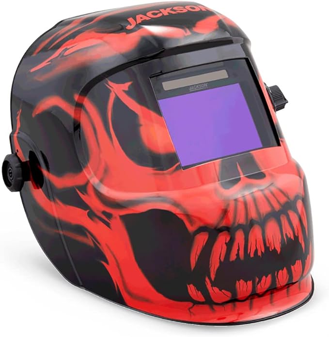 Jackson Safety Premium Graphic Welding Hood with ADF - Ultra Lightweight Auto Darkening Welding Helmet - ANSI Z87.1 (Multiple Styles)