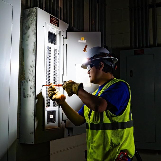 Klein Tools 56308 Rechargeable Headlamp with Strap, 575 Lumens, Wide-Beam LED, All-On or Direct Focus Modes, for Work and Outdoors