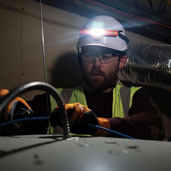 Klein Tools KHH56308 Rechargeable LED Wide-Beam Headlamp for Klein Tools Hard Hats, 770 Lumens, for Work, Battery and Mount Included