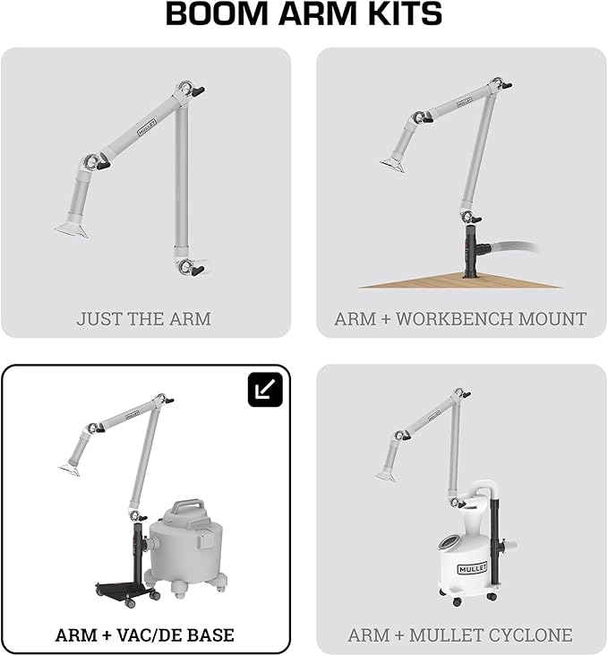 Mullet ThirdHand Dust Collection Boom Arm (Boom Arm + Shop Vac Base)