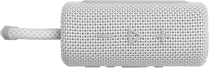 JBL Go 3 - Portable Mini Bluetooth Speaker, big audio and punchy bass, IP67 waterproof and dustproof, 5 hours of playtime, speaker for home, outdoor and travel (White)