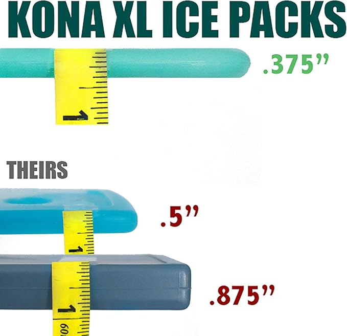 Kona XL Large Cooler Ice Pack - Reusable Long Lasting Dry Ice Packs, 10x13 Inch, 25 Min Freeze