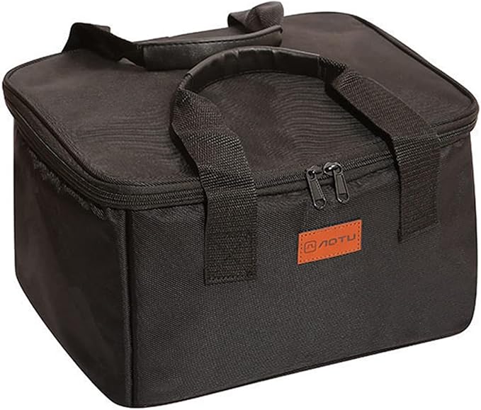 Muloo Portable Camping Cookware - Outdoor Carrying Picnic Tableware Organizers - Gas-Tank Oxford-Cloth Storage Bag - Easy to Use - Black