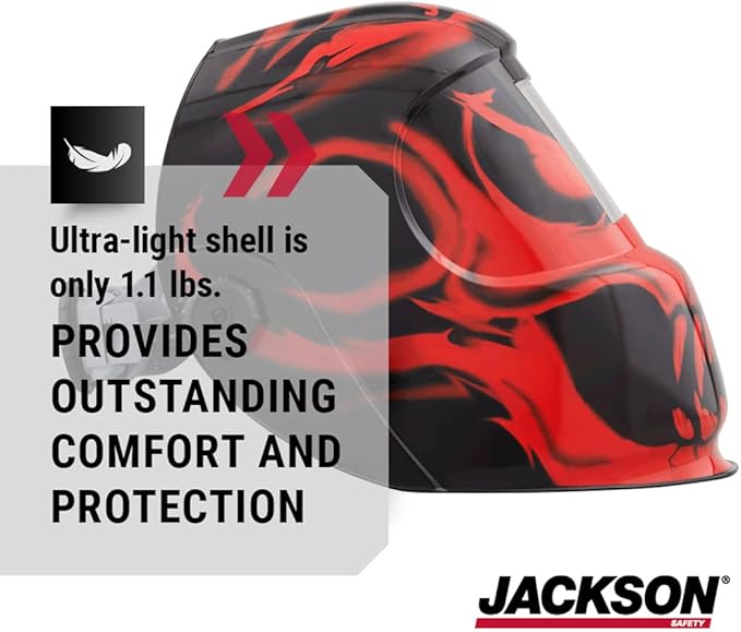 Jackson Safety Premium Graphic Welding Hood with ADF - Ultra Lightweight Auto Darkening Welding Helmet - ANSI Z87.1 (Multiple Styles)