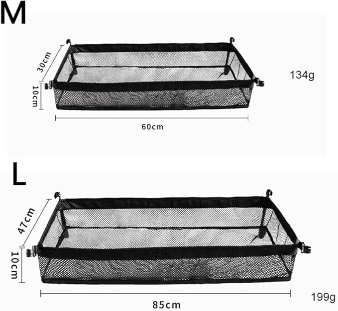HUIOP Black Rustic/Outdoor Under Table Storage Bag, Mesh Caddy, Camping Table Tripod Rack Organizer