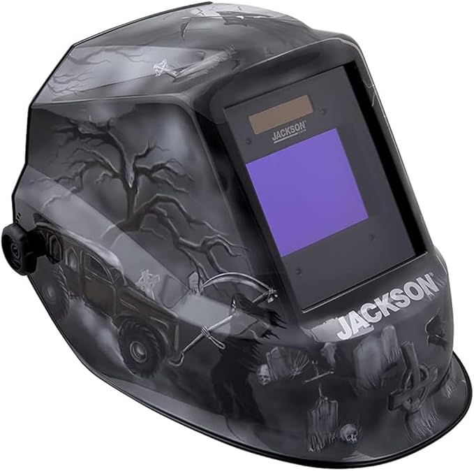 Jackson Safety Premium Graphic Welding Hood with Digital ADF - Ultra Lightweight Auto Darkening Welding Helmet - ANSI Z87.1 (Multiple Styles)