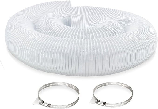 JUYO VONSAN 10 inch Dust Collection Hose 10ft Heavy Duty Flexible PVC Dust Collector Hose With Clamps (PVC, 10IN-10FT)