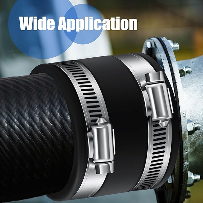 Minatee 8 Pcs Dust Control Flex Cuffs with Stainless Steel Hose Clamps, Flexible PVC Coupling for Plastic and Copper Plumbing Connections, Connector Ports Dust Collection Fittings (2-1/2 Inch)