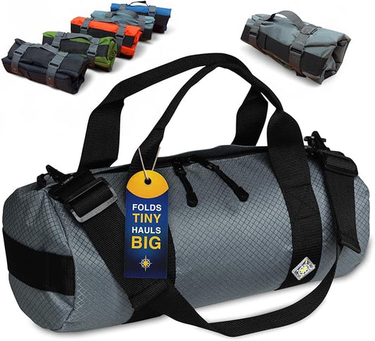 North Star Sports Foldable Duffle Bag for Travel, Gym & Outdoor Camping | Tough and Packable Sport Equipment Bag & Gear Organizer | Heavy Duty Large Duffel Bags for Traveling
