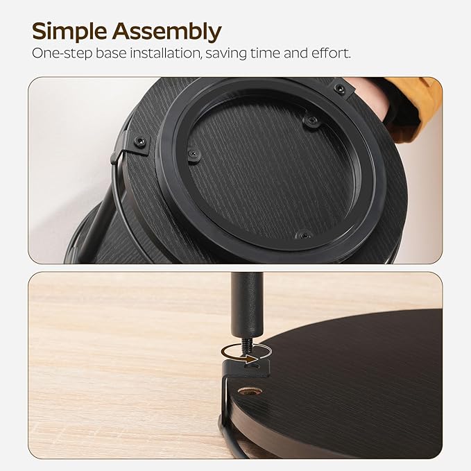 Lazy Susan Organizer, Rotating Spice Rack, 2 Tier Spice Turntable Organizer, Industrial Turntable Spice Holder, for Kitchen Countertop and Cabinet, Compact and Versatile, Black SR22BK