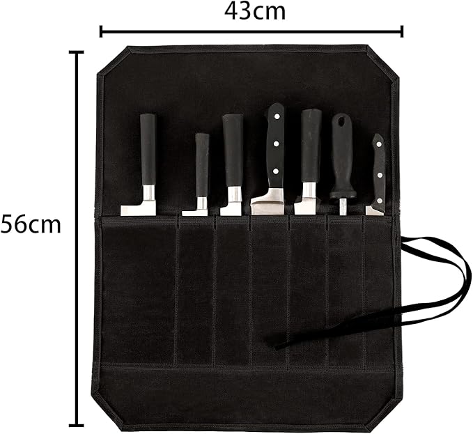 Khaki Chef’s Knife Roll Case, Waxed Canvas Cutlery Knives Holders Protectors, Home Kitchen Cooking Tools And Utensils Wrap Bag Wallet, Multi-Purpose Brush Roll Bag, Travel Tool Roll Pouch