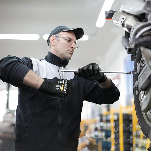 Kebada W1 Safety Work Gloves, PU Coated Touch Screen Work Gloves with Grip, Bulk Pack Working Gloves for Warehouse, Construction, Gardening and Mechanic Use, Black, 50 Pairs, XXL