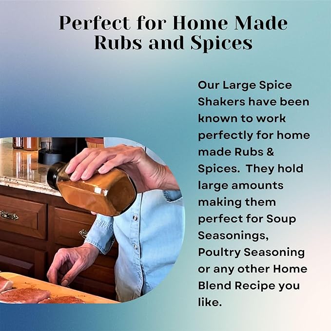 JARMING COLLECTIONS Glass Spice Jars with Shaker Lids - Spice Jars 16 oz for Food Storage, Spice Containers for Kitchen Organization and Storage, Bottles for Spices (Black - 16 Ounce 3 pack)