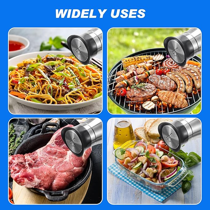 Layhit 12 Pack Stainless Steel Salt and Pepper Shakers Set with Stainless Steel Lid Glass Bottle Refillable Salt Dispenser for Kitchen Table Gadgets Cooking BBQ