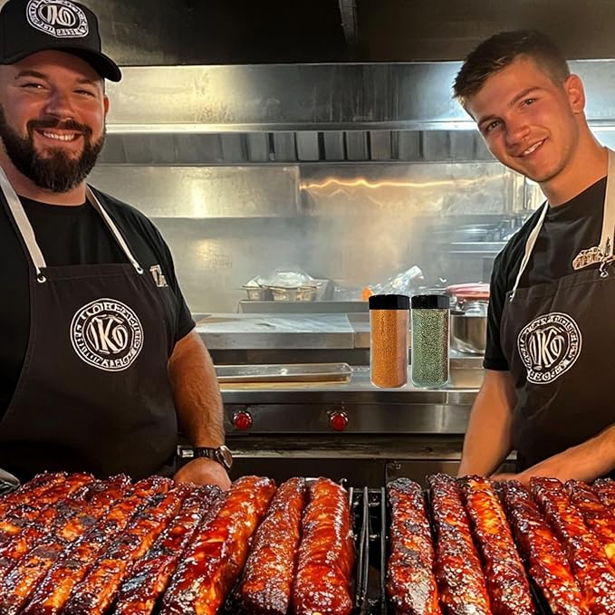 JARMING COLLECTIONS 16oz Glass Spice Shakers with Lids – Set of 3 Large Seasoning Containers with Shaker Tops for Kitchen, Pantry & Herb Storage (3 pack)